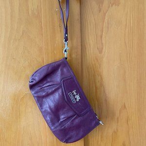 Coach Madison Purple Large Leather Wristlet